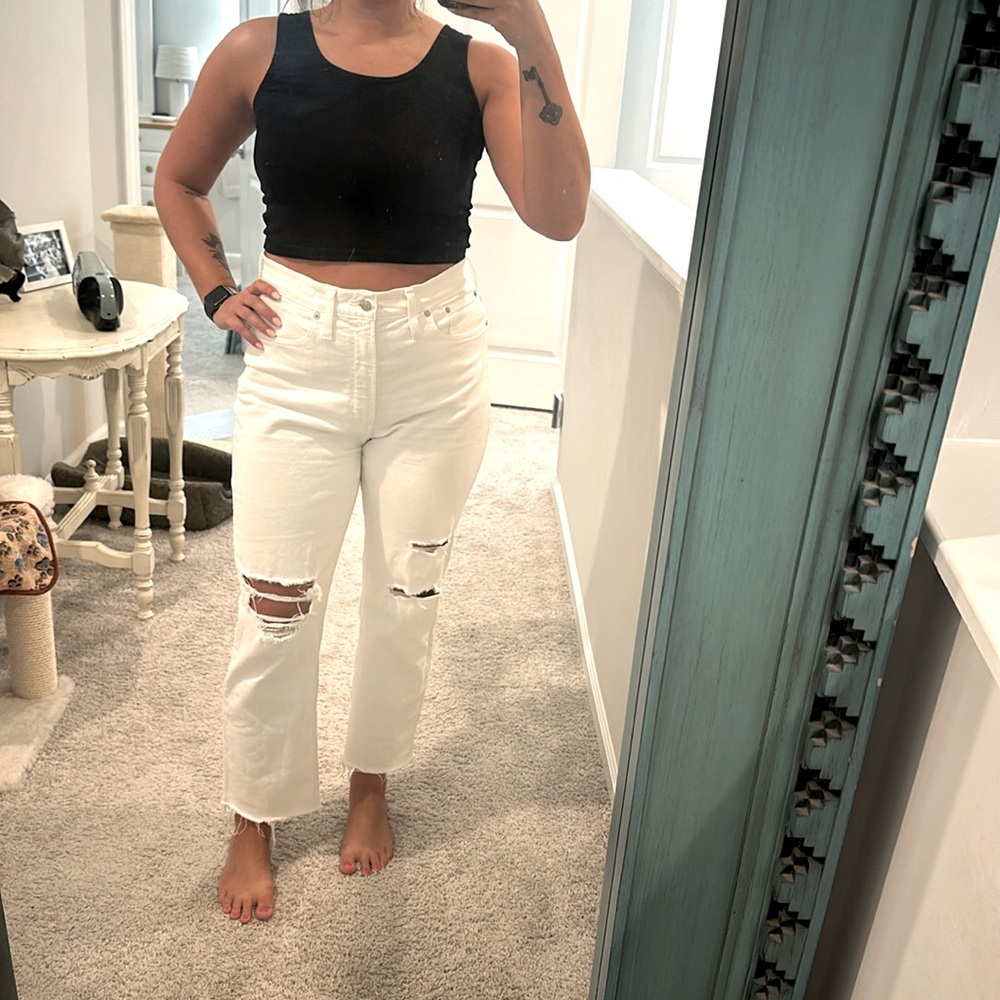 Madewell white denim Jeans